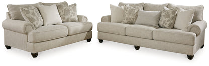 Asanti Sofa and Loveseat in Fog - PKG012989