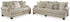 Asanti Sofa and Loveseat in Fog - PKG012989