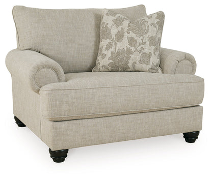 Asanti Sofa, Loveseat, Chair and Ottoman in Fog - PKG012990