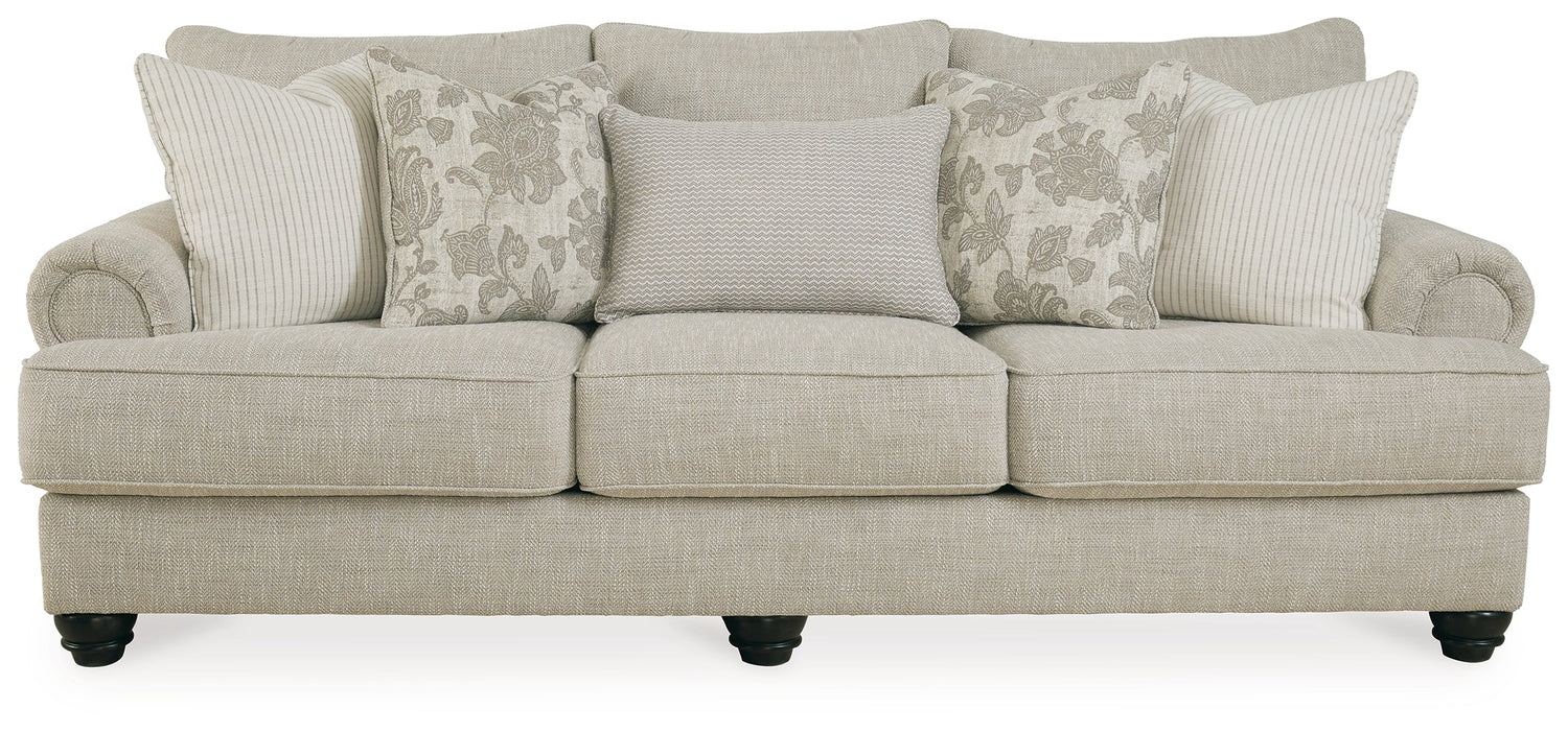 Asanti Sofa, Loveseat, Chair and Ottoman in Fog - PKG012990