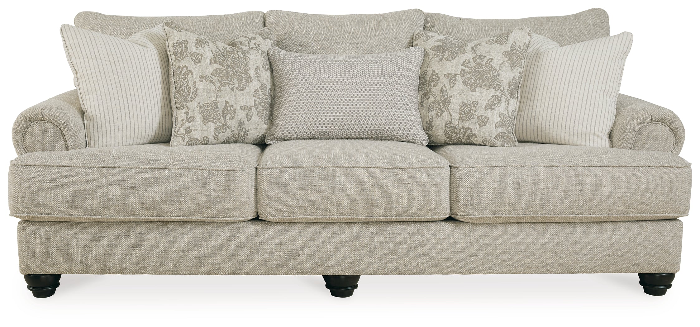 Asanti Sofa, Loveseat, Chair and Ottoman in Fog - PKG012990
