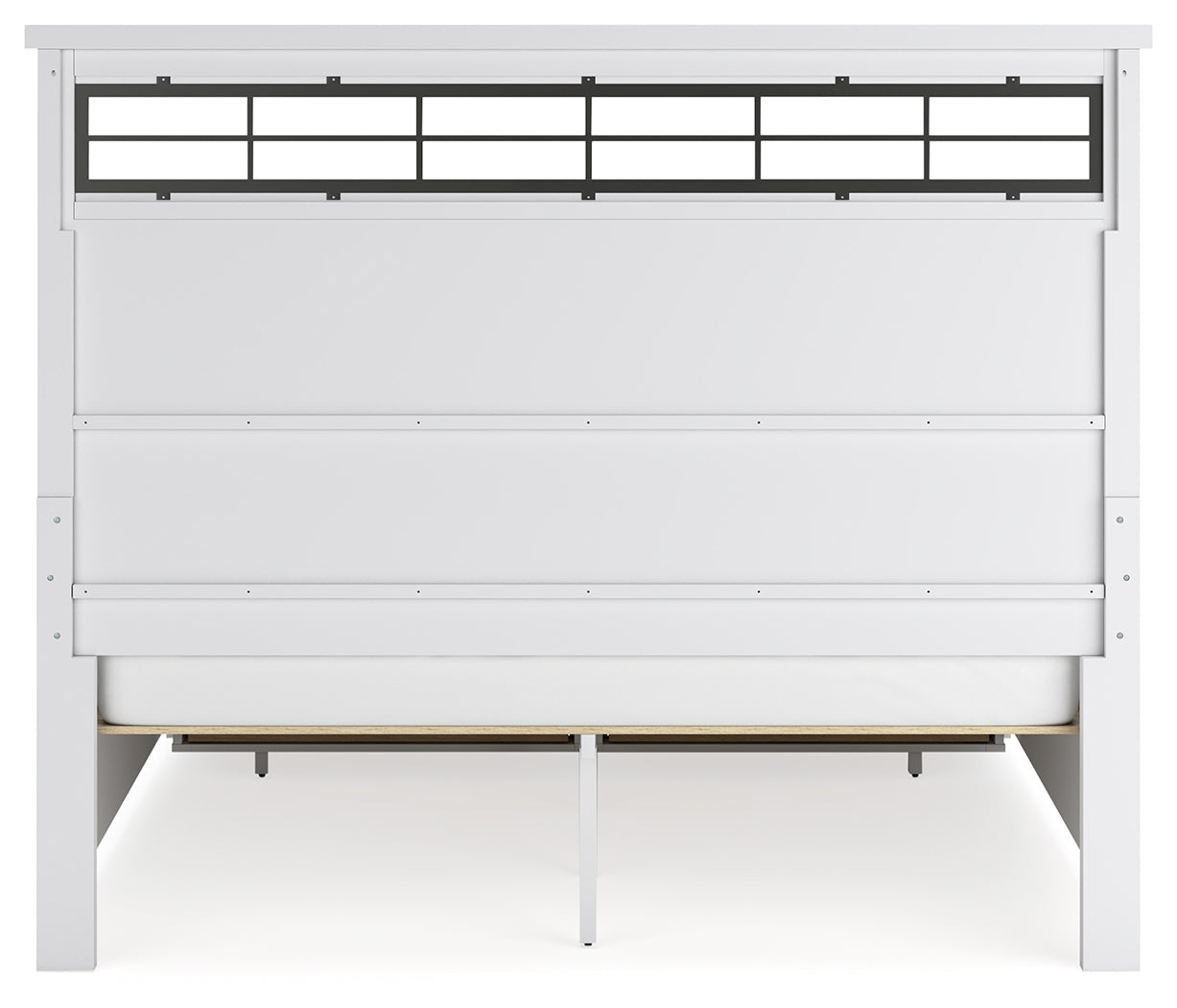 Ashbryn California King Panel Storage Bed with Mirrored Dresser and Chest in White/Natural from Ashley - Luna Furniture