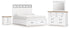 Ashbryn California King Panel Storage Bed with Mirrored Dresser and Nightstand in White/Natural from Ashley - Luna Furniture