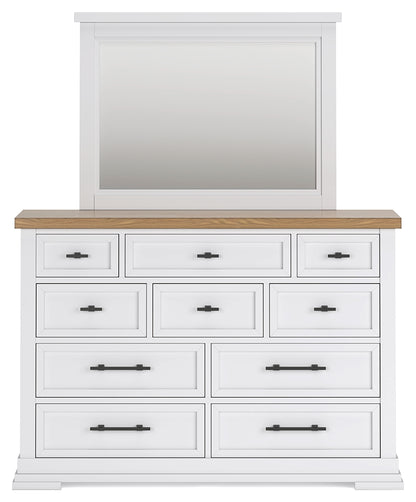 Ashbryn King Panel Bed, Dresser, Mirror and 2 Nightstands - B844B10