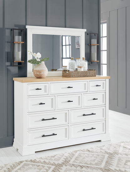 Ashbryn King Panel Bed, Dresser, Mirror and 2 Nightstands - B844B10