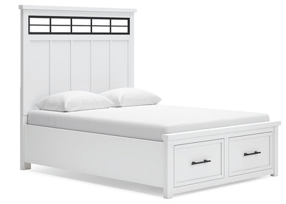 Ashbryn Queen Panel Storage Bed, Dresser, Mirror and 2 Nightstands - B844B11