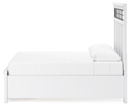 Ashbryn Queen Panel Storage Bed, Dresser, Mirror and 2 Nightstands - B844B11