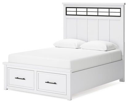 Ashbryn Queen Panel Storage Bed, Dresser, Mirror and 2 Nightstands - B844B11