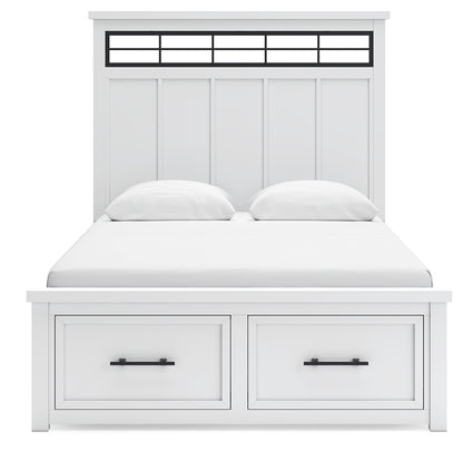Ashbryn Queen Panel Storage Bed, Dresser, Mirror and 2 Nightstands - B844B11