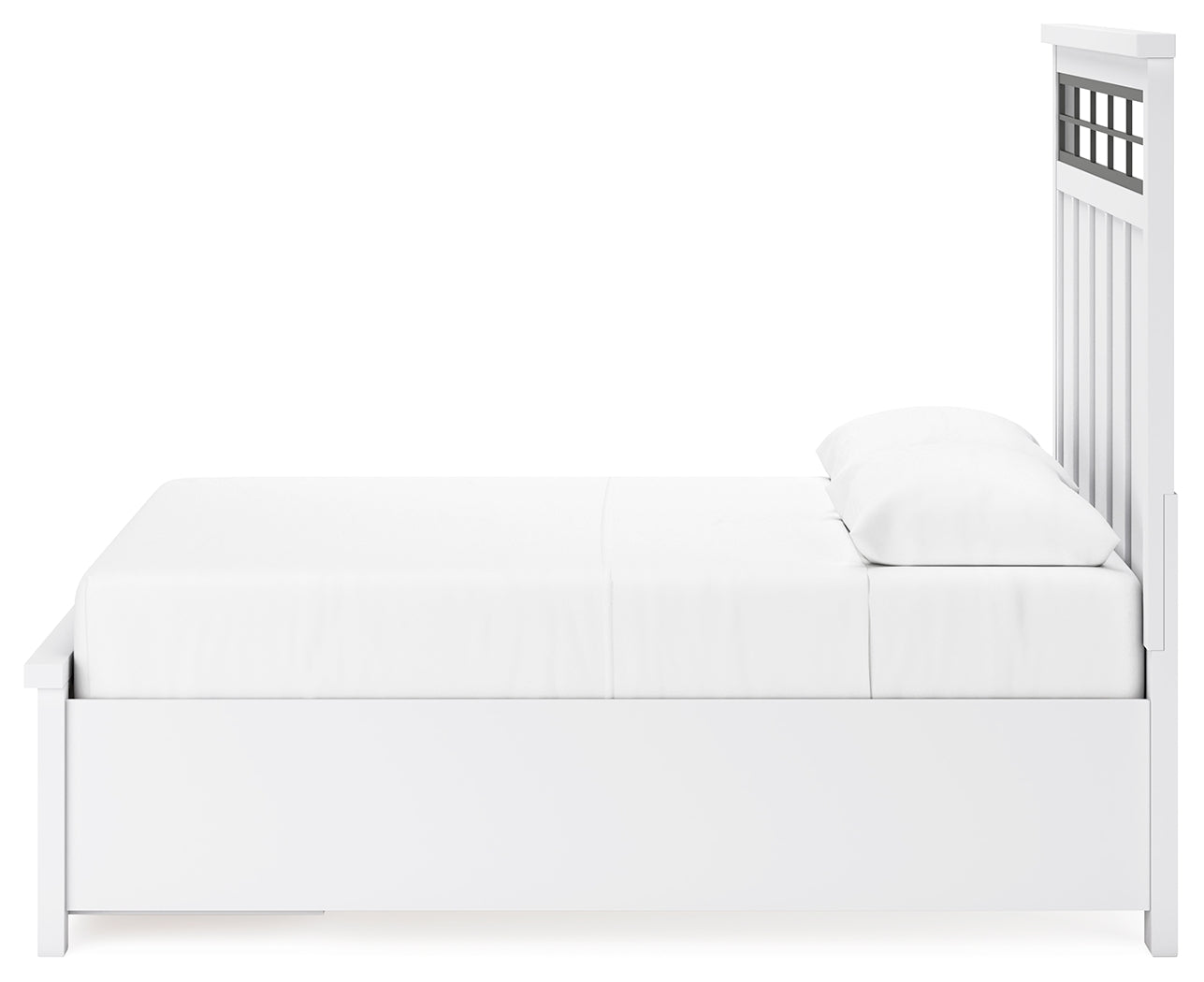Ashbryn Queen Panel Storage Bed with Mirrored Dresser, Chest and 2 Nightstands in White/Natural from Ashley - Luna Furniture