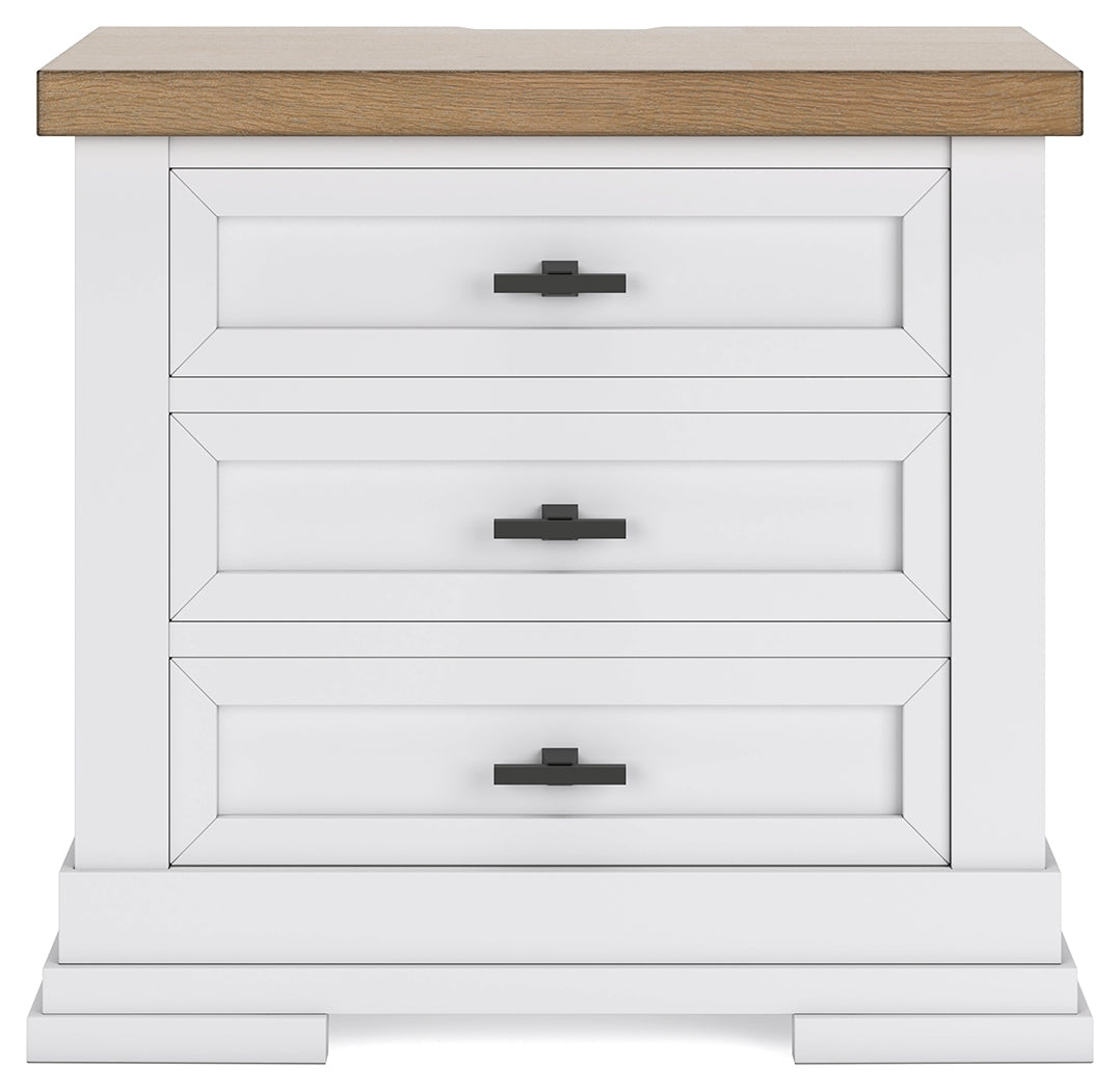 Ashbryn Queen Panel Storage Bed with Mirrored Dresser, Chest and Nightstand in White/Natural from Ashley - Luna Furniture