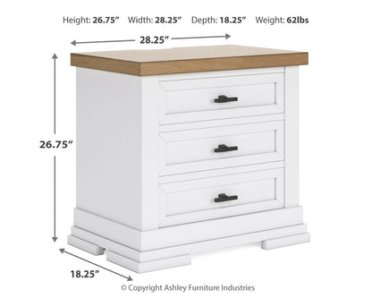 Ashbryn Queen Panel Storage Bed with Mirrored Dresser, Chest and Nightstand in White/Natural from Ashley - Luna Furniture