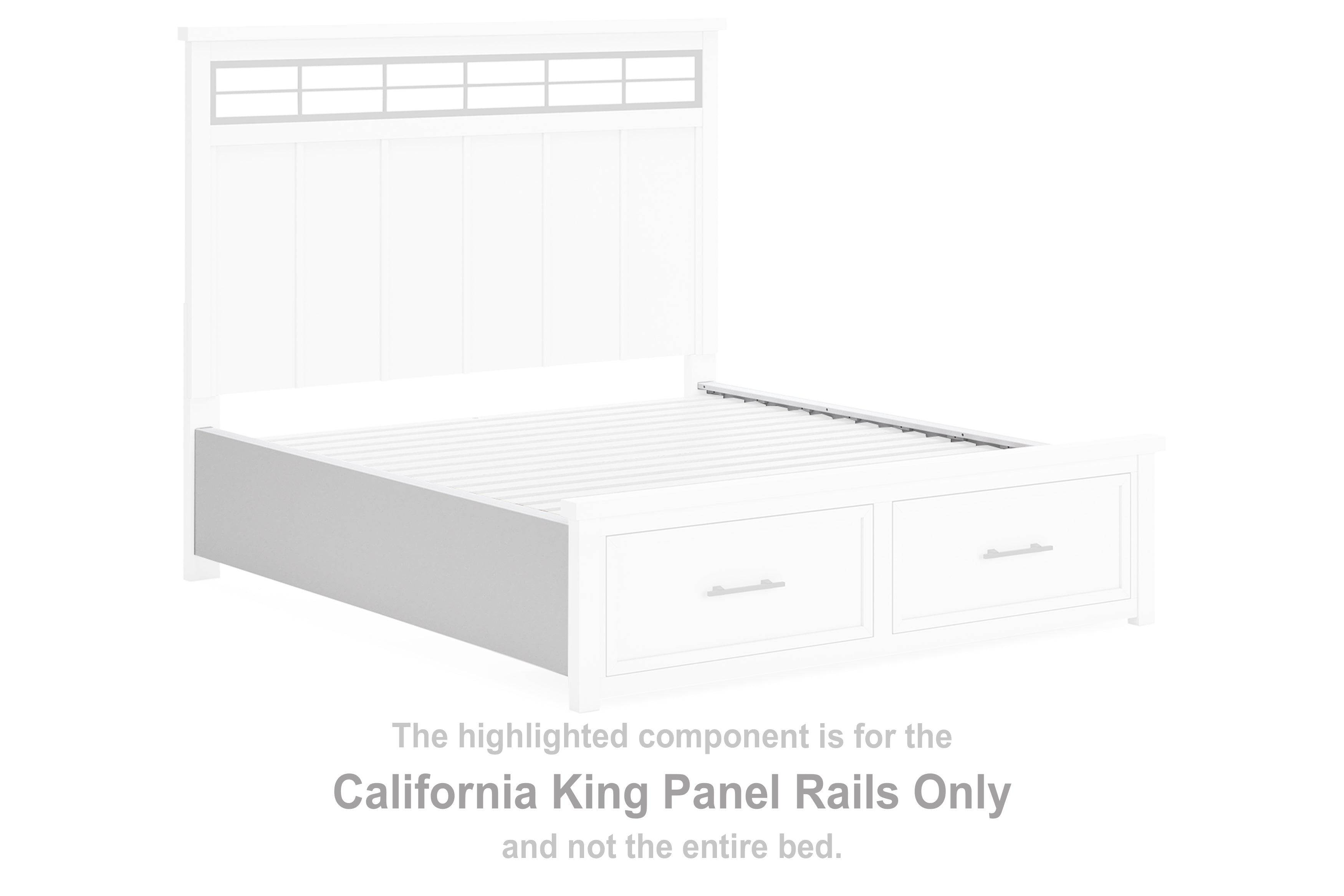 Ashbryn White/Natural California King Panel Rails - B844-94