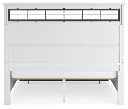 Ashbryn White/Natural California King Panel Storage Bed, Dresser and Mirror - B844B7