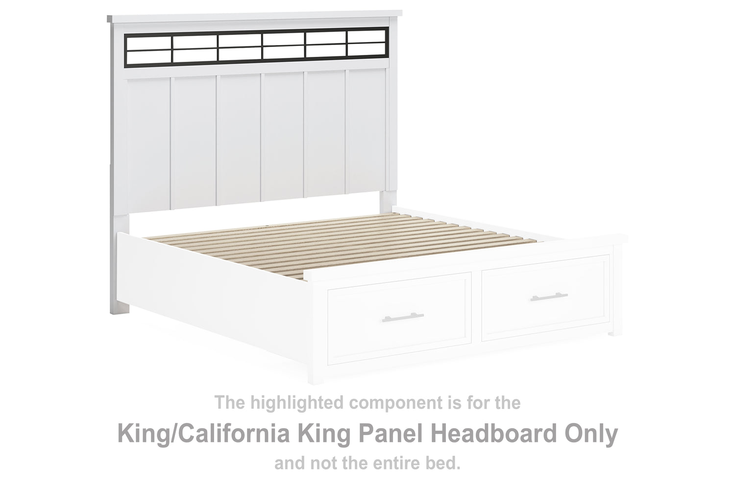 Ashbryn White/Natural King/California King Panel Headboard - B844-58