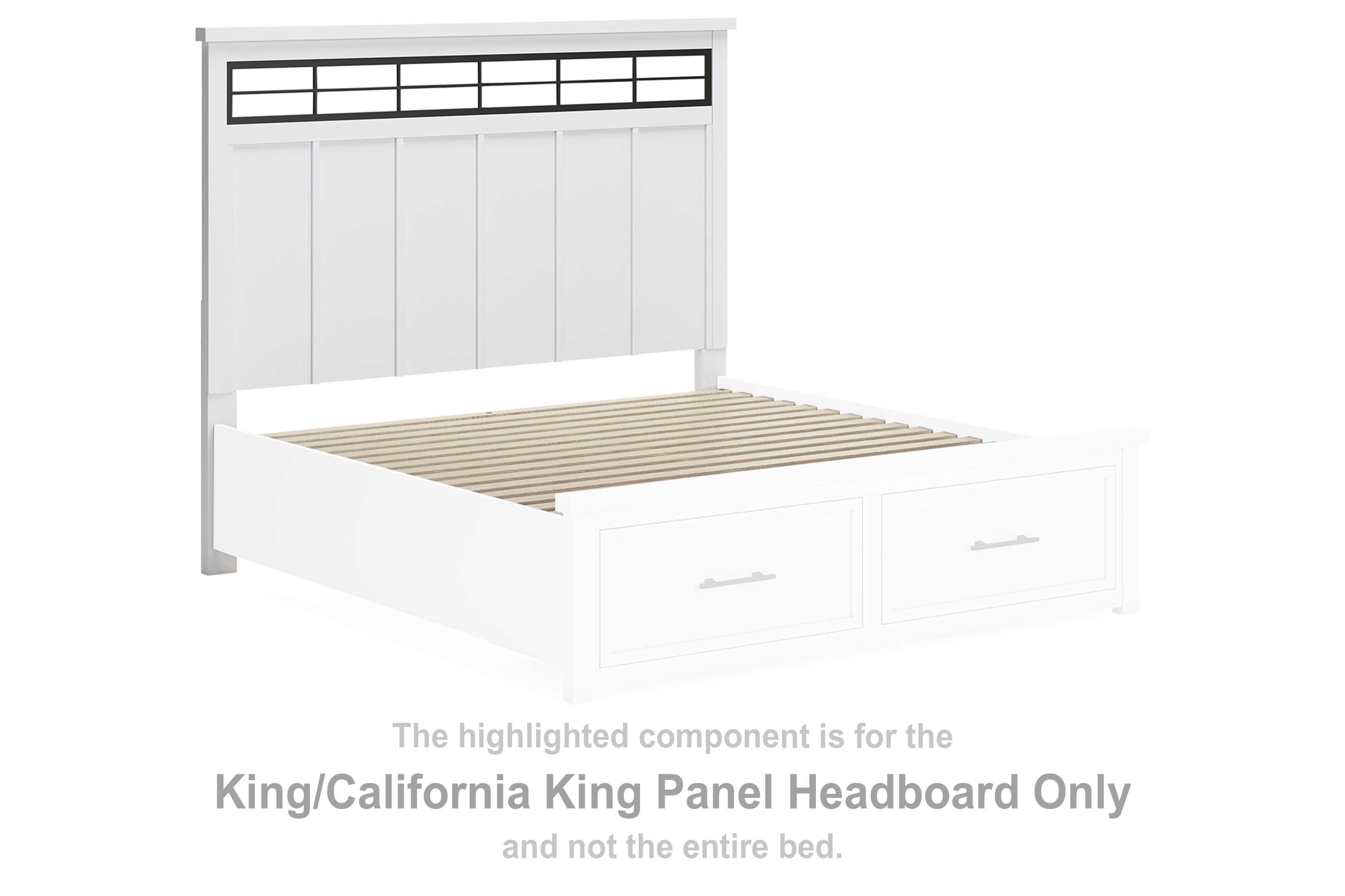 Ashbryn White/Natural King/California King Panel Headboard - B844-58