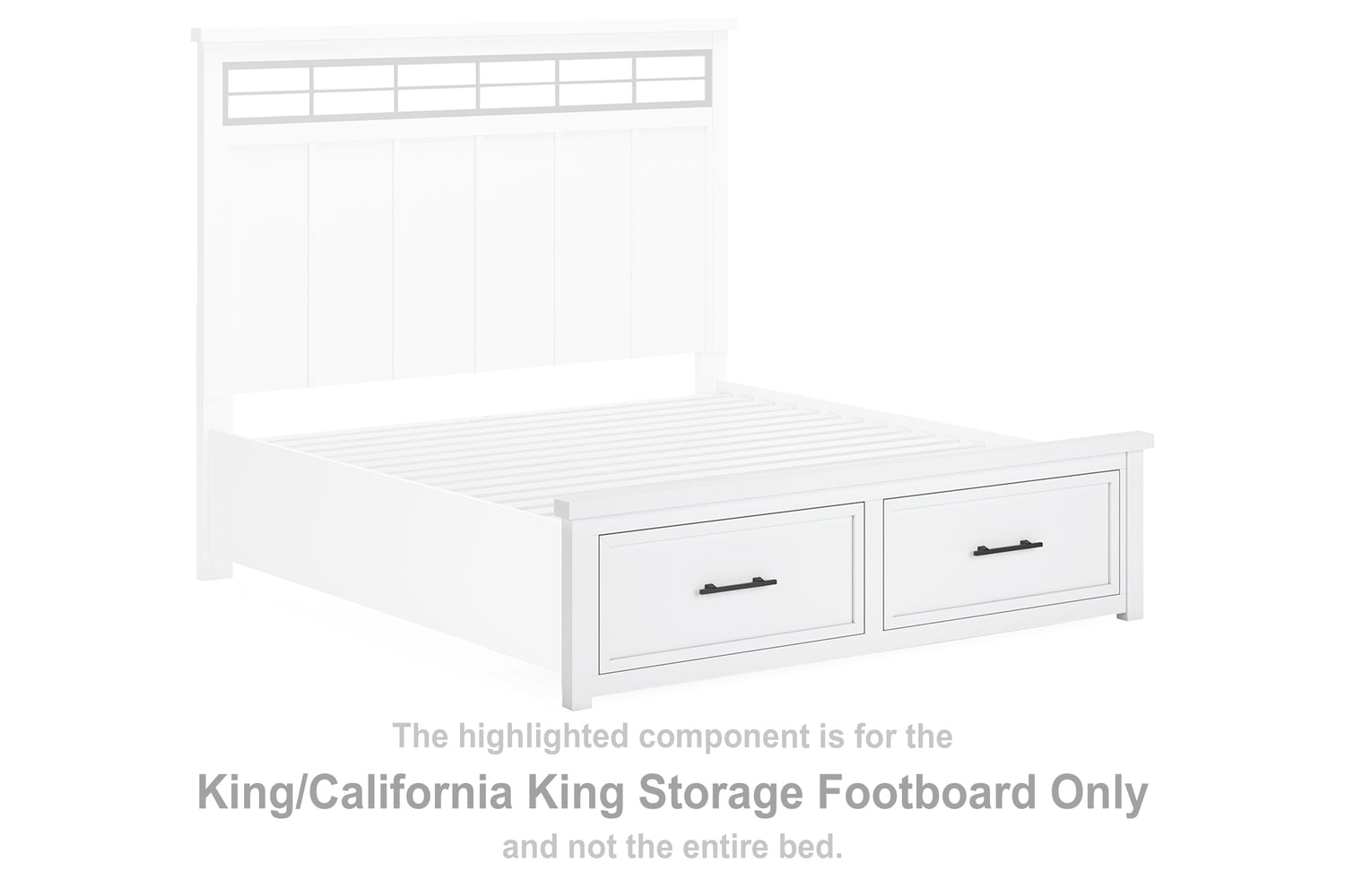 Ashbryn White/Natural King/California King Storage Footboard - B844-56S