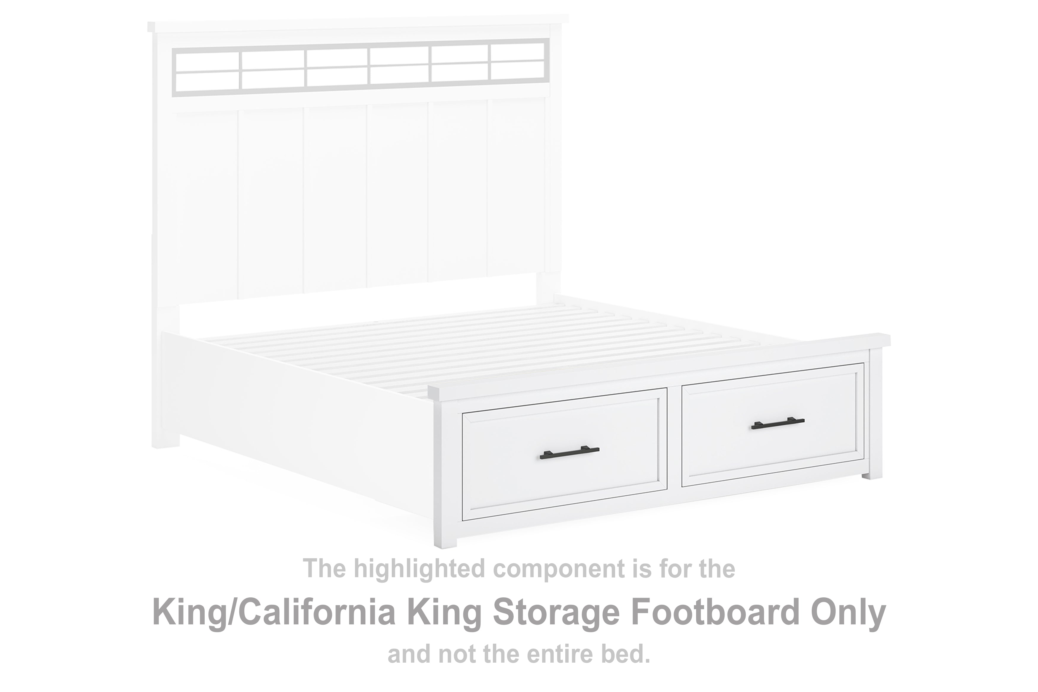 Ashbryn White/Natural King/California King Storage Footboard - B844-56S