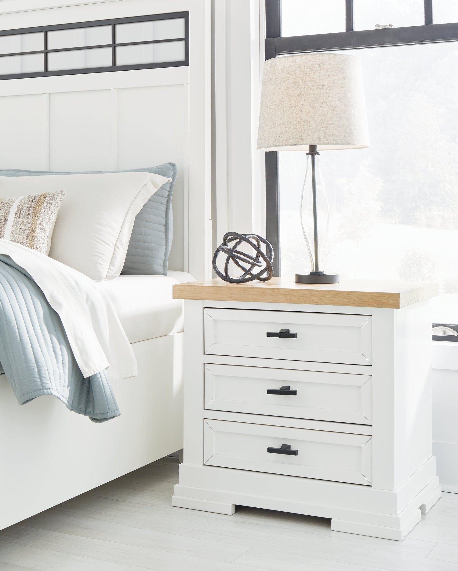 Ashbryn White/Natural Nightstand from Ashley - Luna Furniture