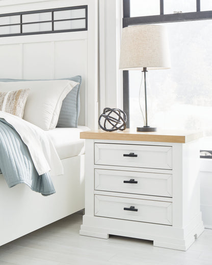 Ashbryn White/Natural Nightstand from Ashley - Luna Furniture