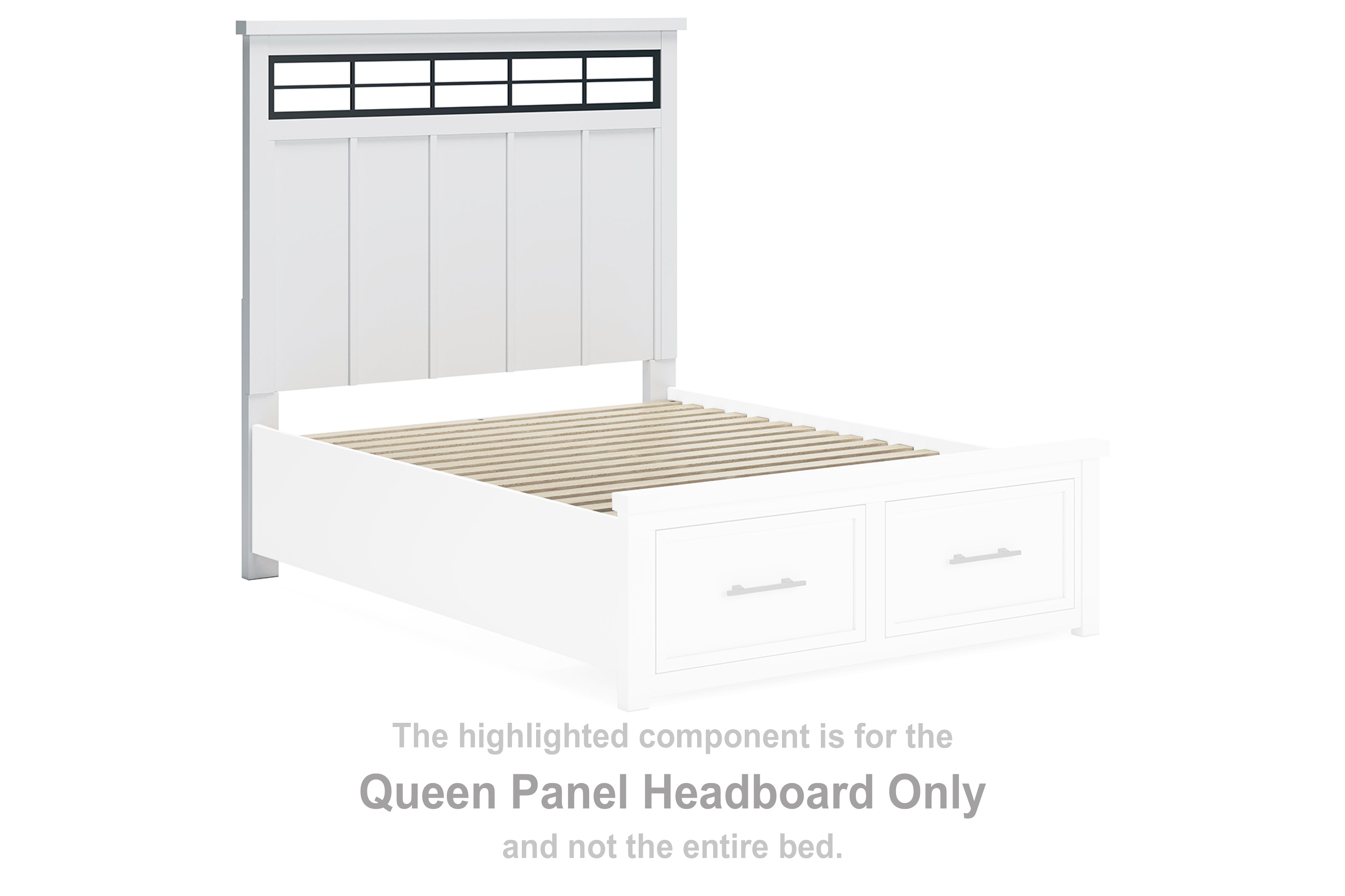 Ashbryn White/Natural Queen Panel Headboard - B844-57
