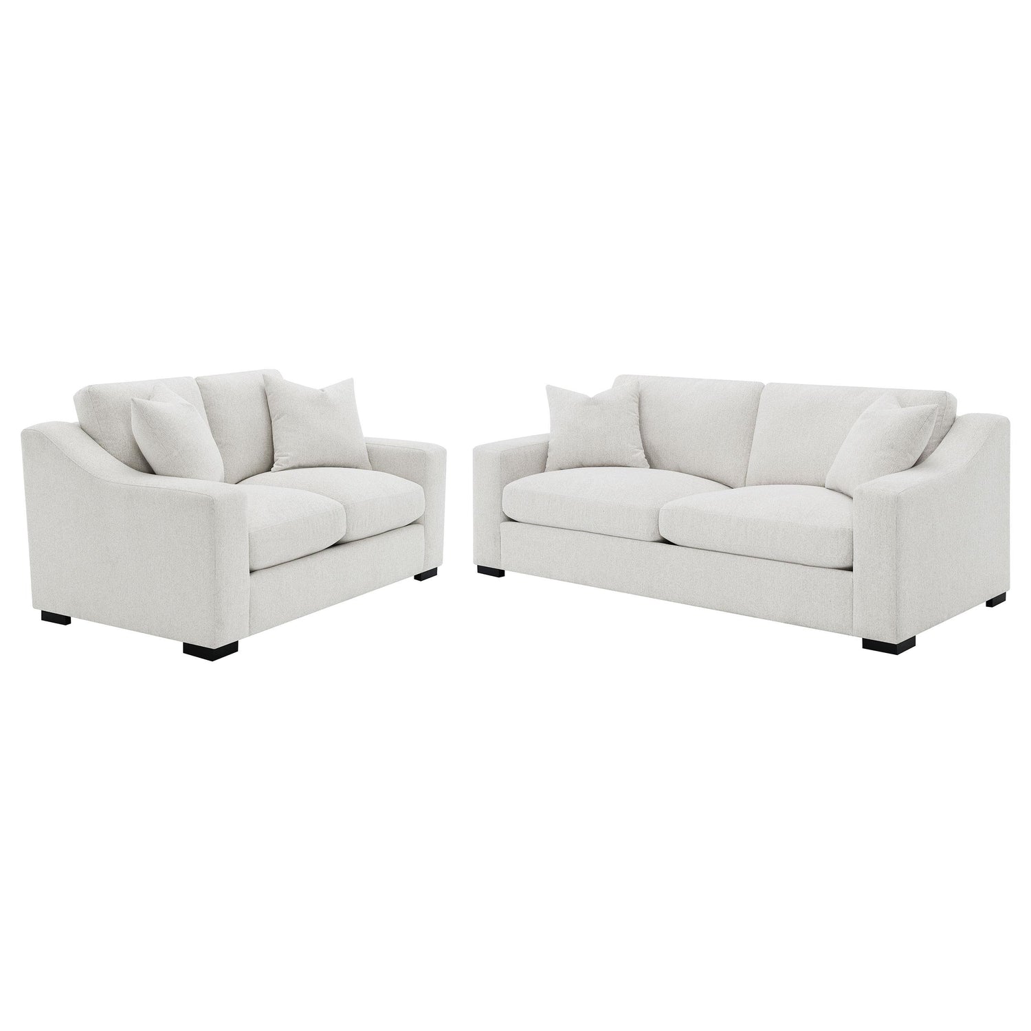 Ashlyn 2-piece Upholstered Track Arm Sofa Set Sand - 552091-S2