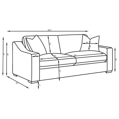 Ashlyn 2-piece Upholstered Track Arm Sofa Set Sand - 552091-S2