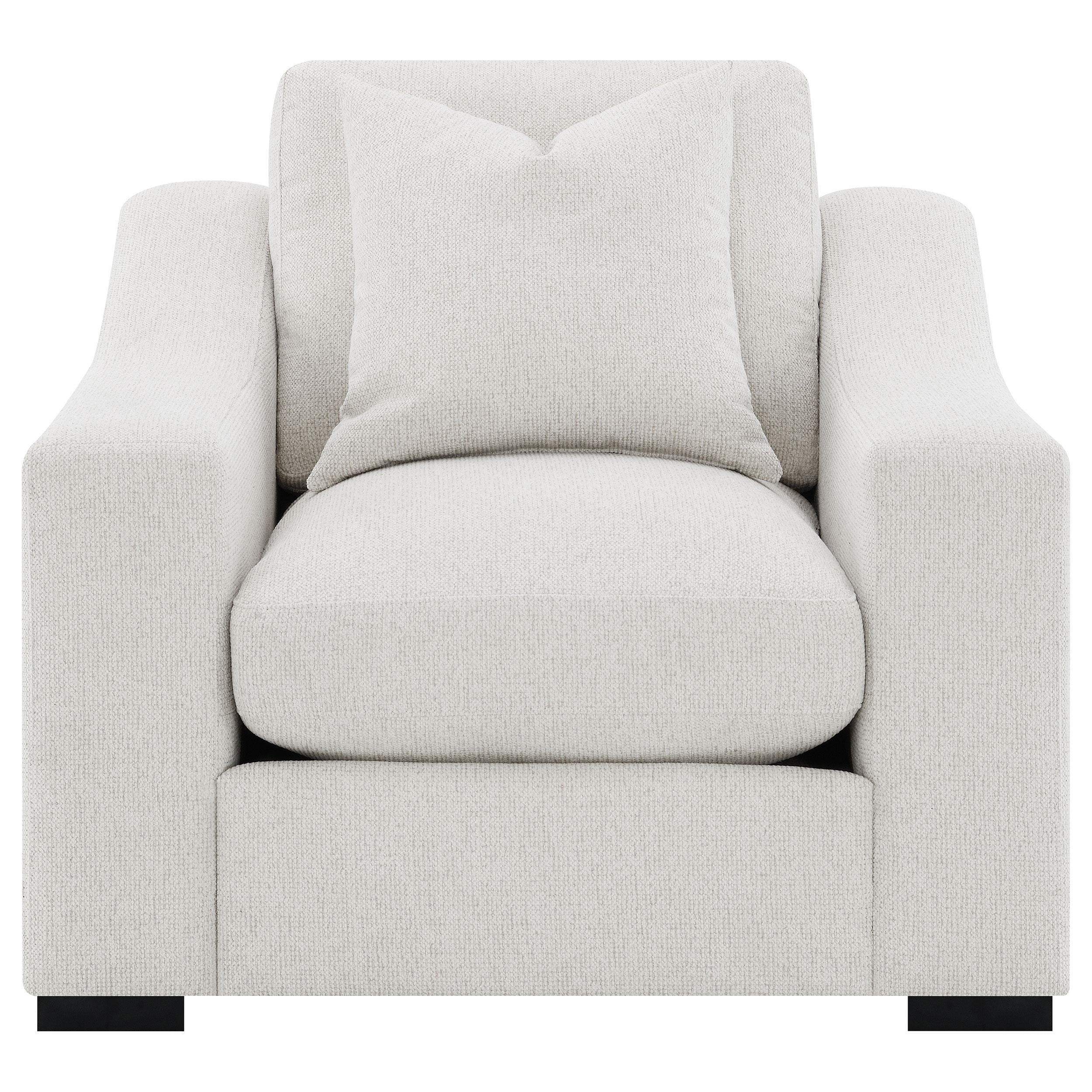 Ashlyn Fabric Upholstered Track Arm Accent Chair Sand - 552093
