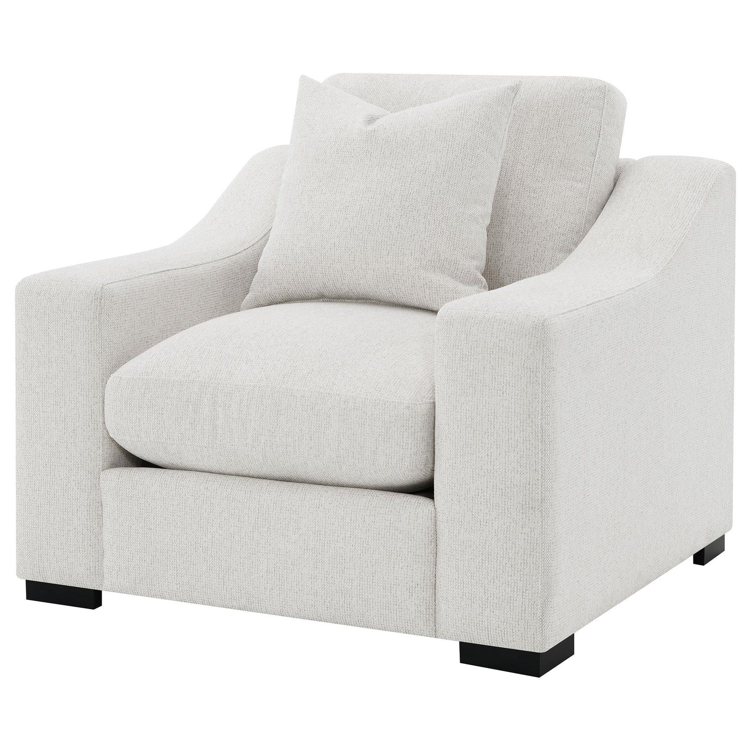 Ashlyn Fabric Upholstered Track Arm Accent Chair Sand - 552093