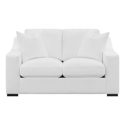 Ashlyn White Upholstered Sloped Arms Loveseat from Coaster - Luna Furniture