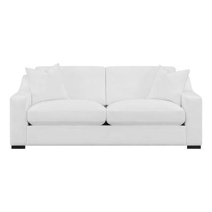 Ashlyn White Upholstered Sloped Arms Sofa from Coaster - Luna Furniture