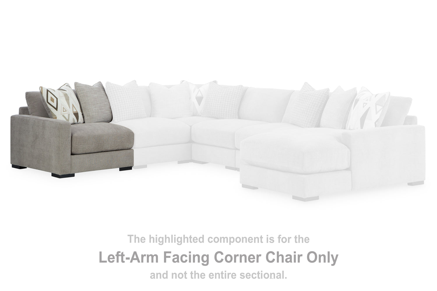 Aslan Court Pebble Left-Arm Facing Corner Chair - 2030564