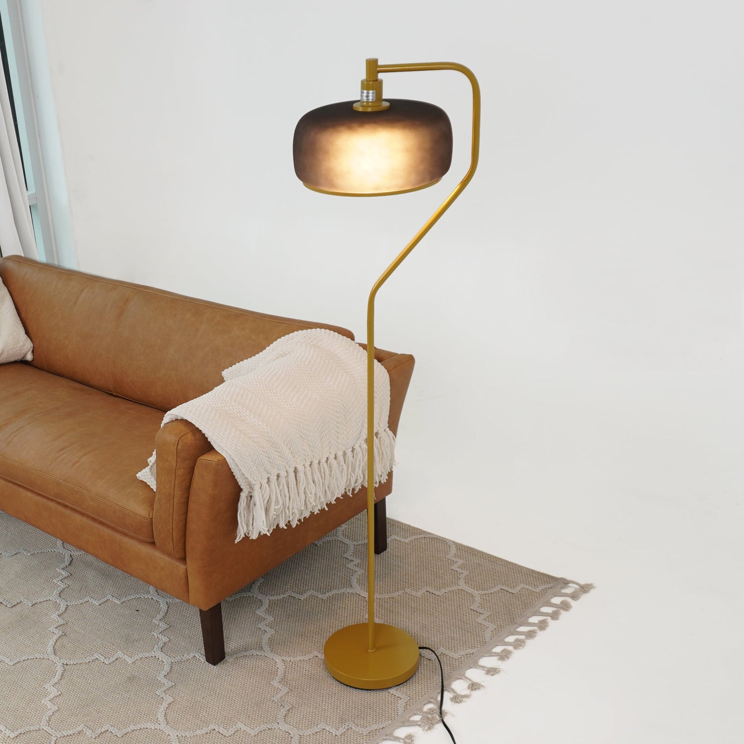 Astris Floor Lamp Black Sprayed and Gold - FLL04104201