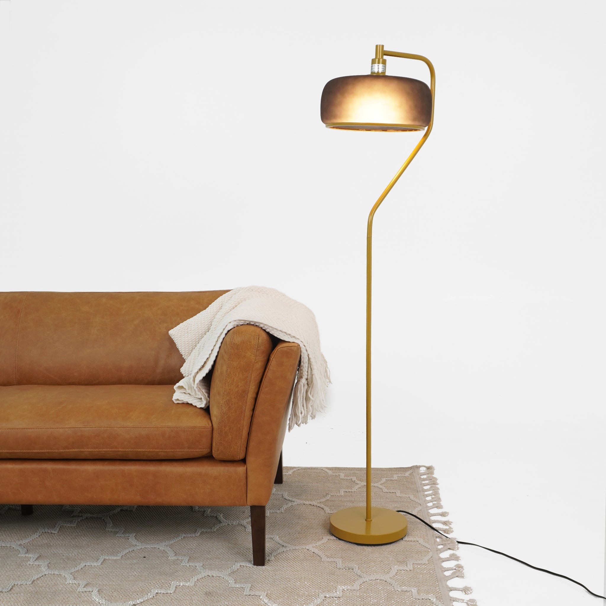 Astris Floor Lamp Black Sprayed and Gold - FLL04104201