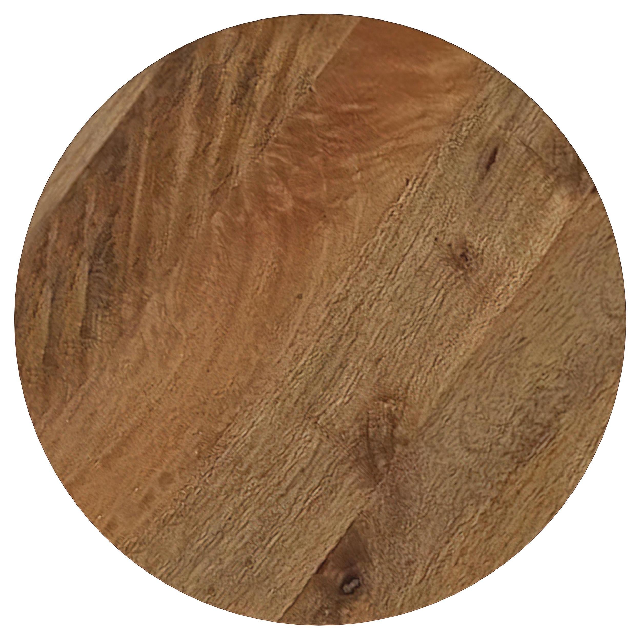 Aureo Round Solid Wood Accent Side Table Wild Honey - 931155