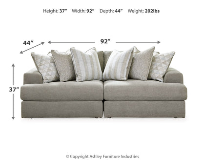 Avaliyah 2-Piece Sectional with Ottoman in Ash - PKG015527