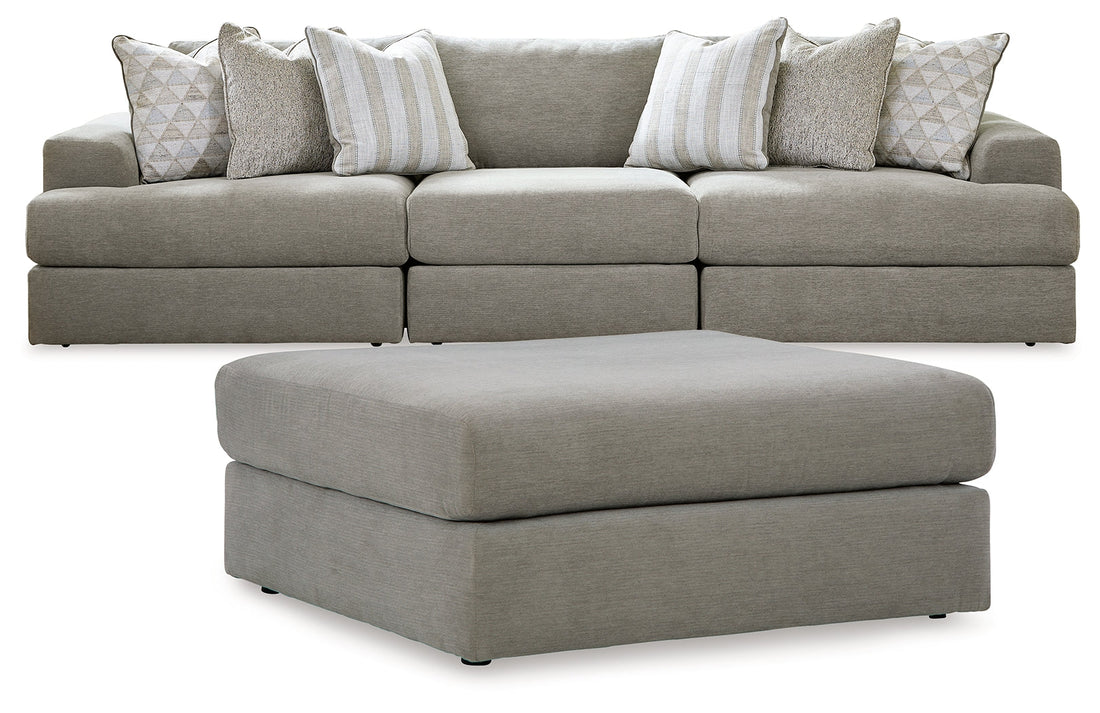 Avaliyah 3-Piece Sectional with Ottoman in Ash - PKG015529