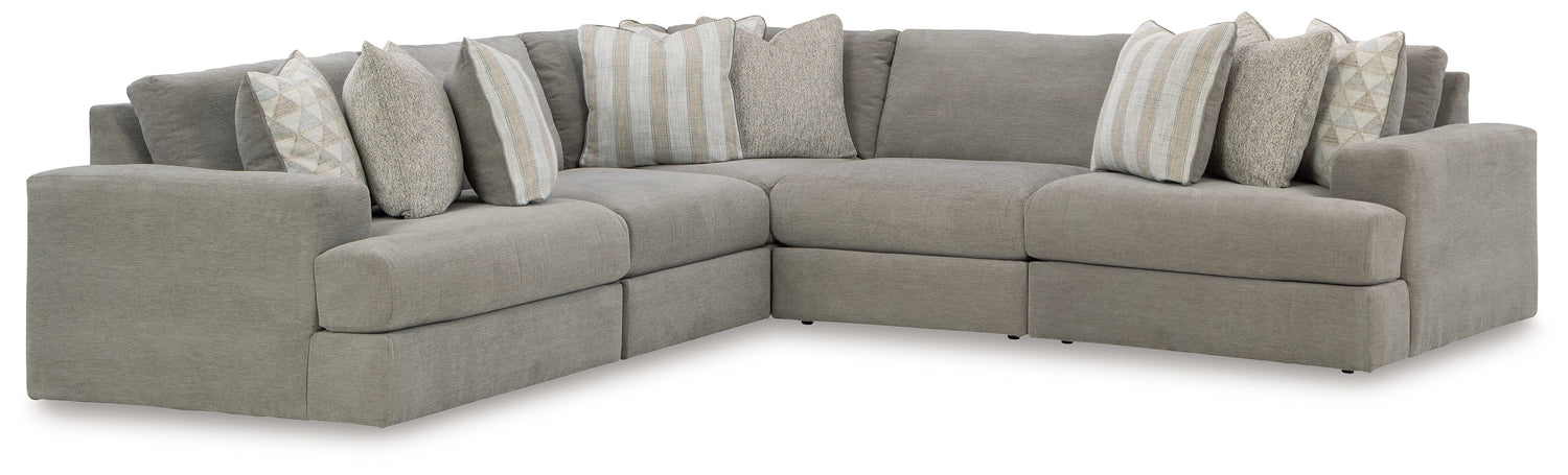 Avaliyah 5-Piece Sectional with Ottoman in Ash - PKG015533