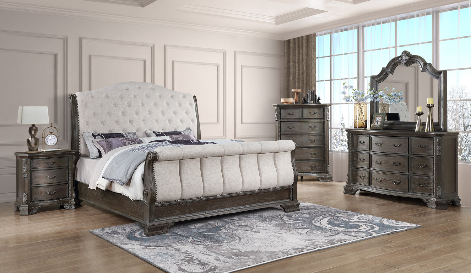 B1000 4pc or 5pc Bedroom Set - Queen , King *King 5pc - B1000 4pc or 5pc Bedroom Set King 5pc
