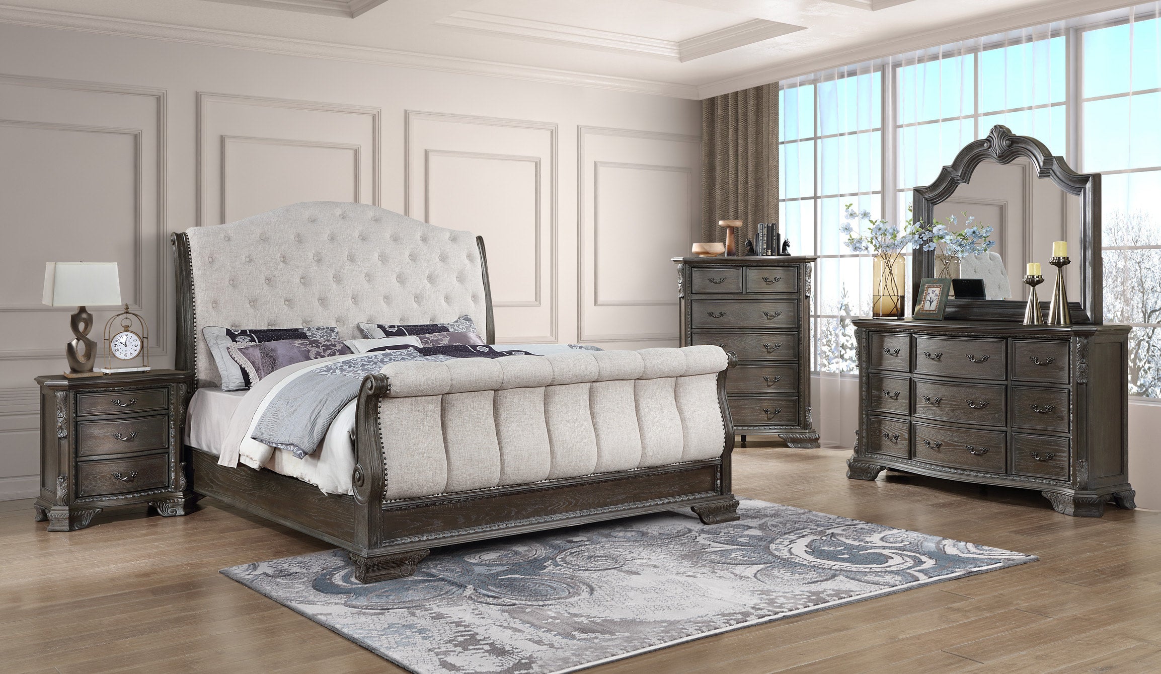 B1000 4pc or 5pc Bedroom Set - Queen , King *King 5pc - B1000 4pc or 5pc Bedroom Set King 5pc