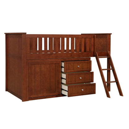 B2013LLDC-1*DR (4) Low Loft Bunk with Dresser - B2013LLDC-1*DR