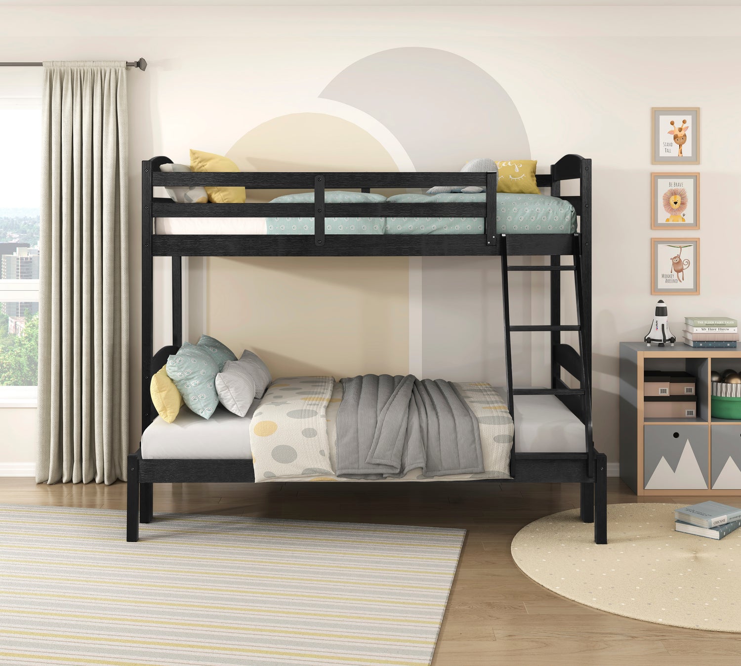 B2022BKTF-1 Twin/Full Bunk Bed - B2022BKTF-1
