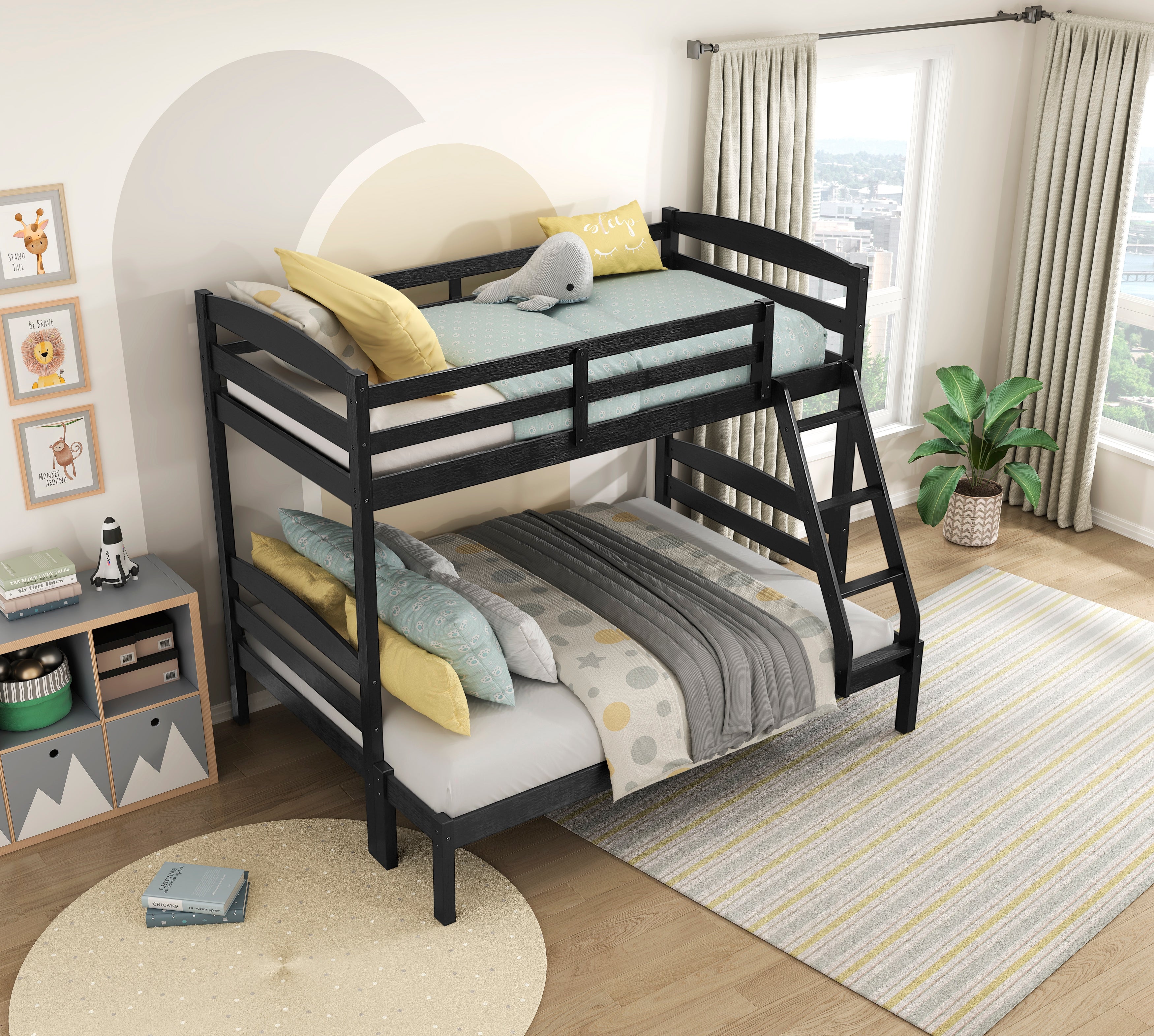 B2022BKTF-1 Twin/Full Bunk Bed - B2022BKTF-1