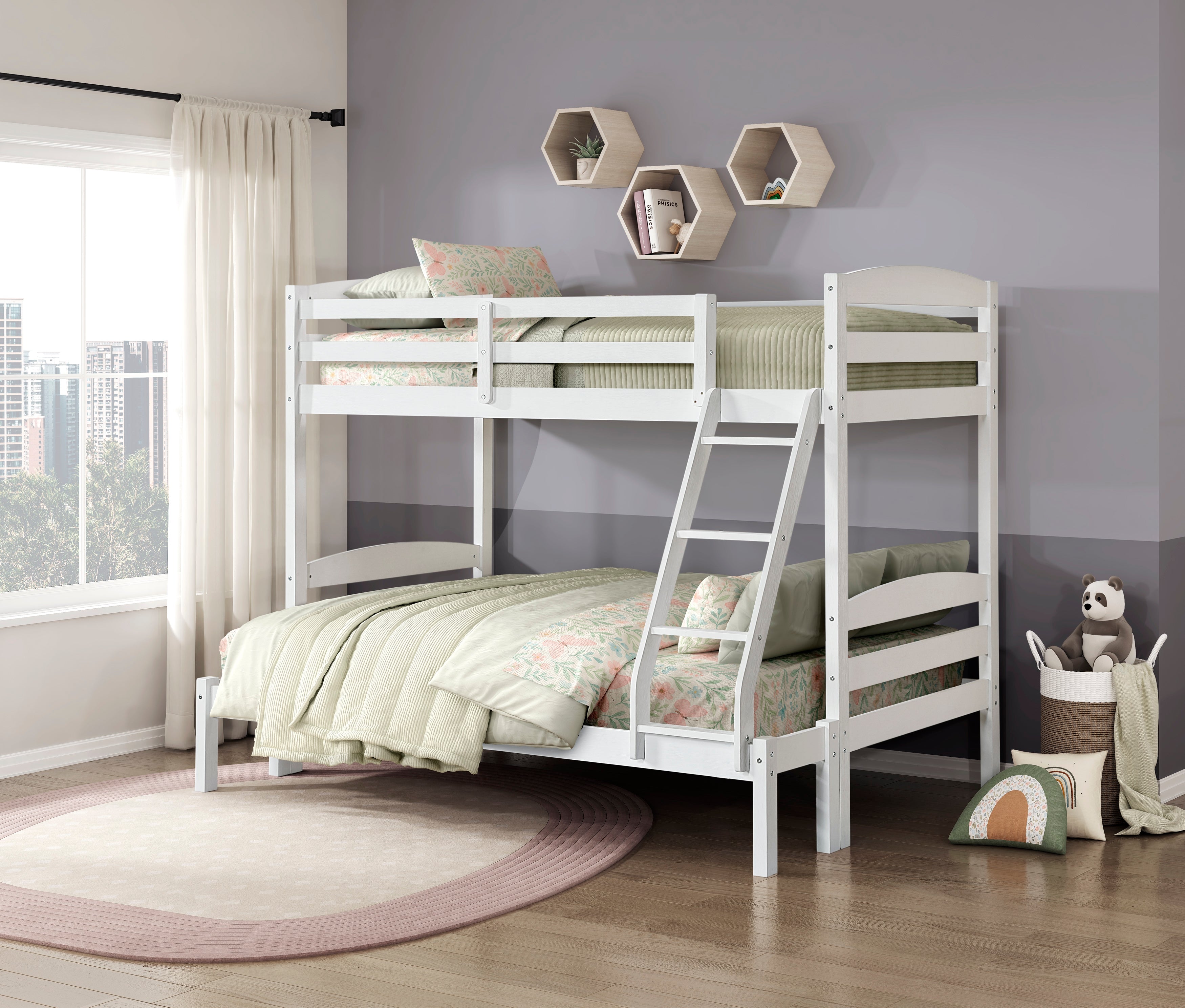 B2022WHTF-1 Twin/Full Bunk Bed - B2022WHTF-1