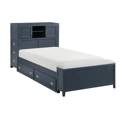 B2024BUBC-1* (2) Twin Bookcase Bed with Hidden Desk, Stool and Storage Bench - B2024BUBC-1*