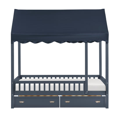 B2024BUCP-1 Twin Canopy Platform Bed - B2024BUCP-1