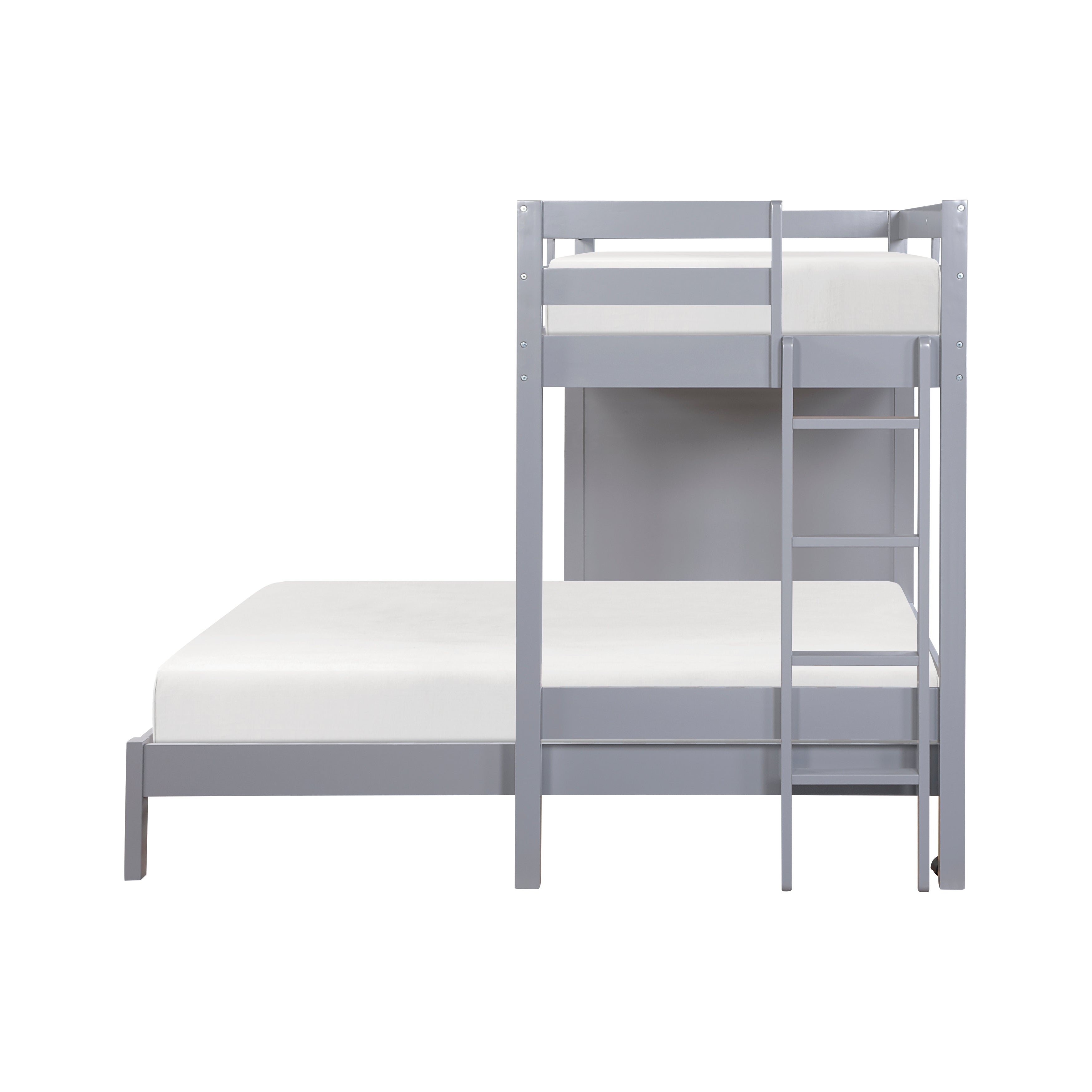 B2024GYLTF-1* (6) Twin/Full Loft Bunk Bed with Chest and Hidden Desk - B2024GYLTF-1*