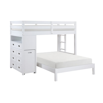 B2024WHLTF-1* (6) Twin/Full Loft Bunk Bed with Chest and Hidden Desk - B2024WHLTF-1*