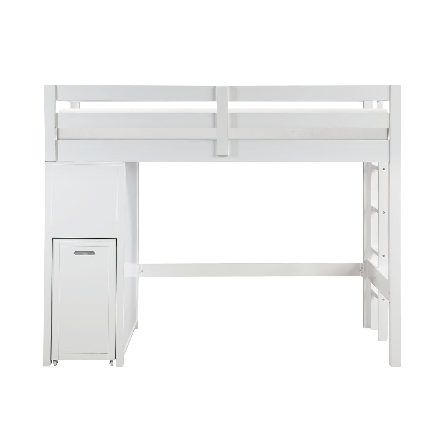 B2024WHLTF-1* (6) Twin/Full Loft Bunk Bed with Chest and Hidden Desk - B2024WHLTF-1*