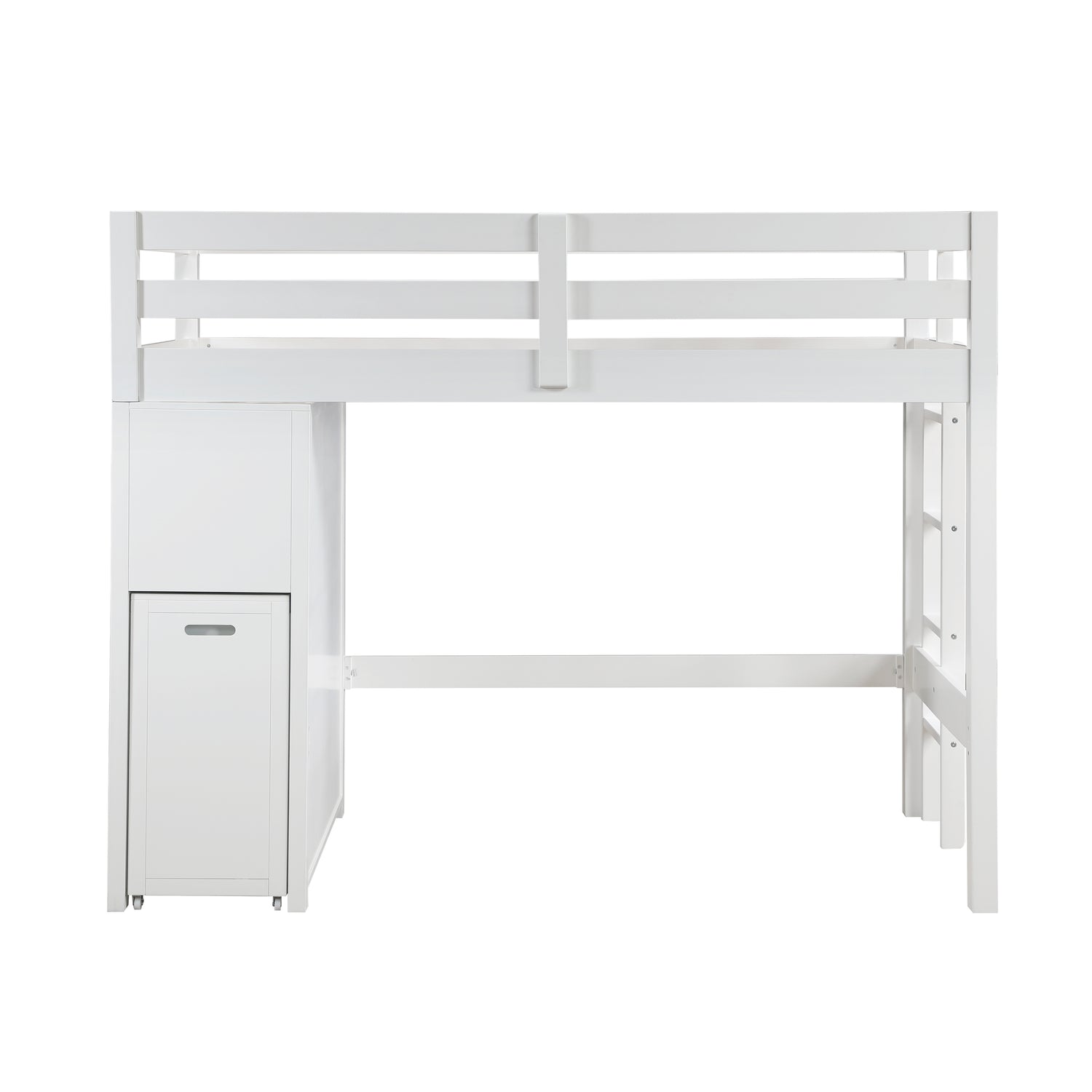B2024WHLTF-1* (6) Twin/Full Loft Bunk Bed with Chest and Hidden Desk - B2024WHLTF-1*